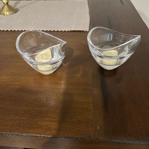 Nambe butterfly crystal votive candle holders- set of 2